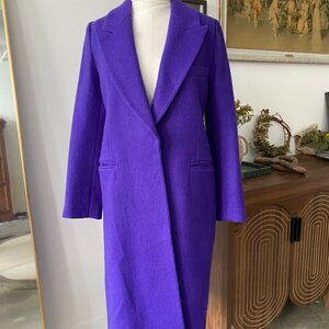 Rare Royal Purple Massimo Dutti 100% Wool Coat